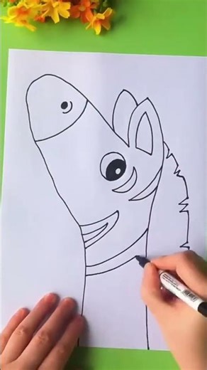 So Simple Zebra 🦓 Hand Tracing Drawing ✋ |Easy Art Trick for Kids 🎨 #shorts #viral #art #feed #reel