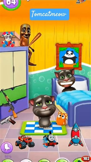 my Tom gone to ak47 but my Tom's mom say the no #mytalkingtom2 #shorts