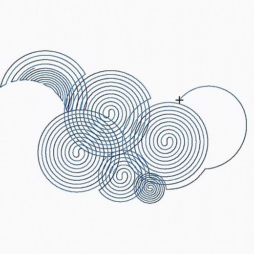 Overlapping Swirls Edge to Edge Quilting Design