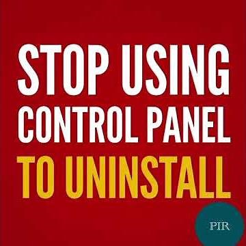 Stop Using Control Panel to Uninstall/ Faster Way #computershorts