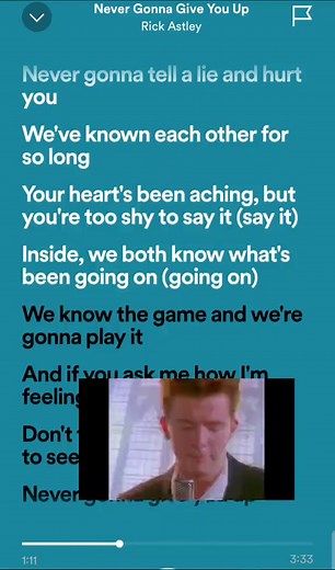 Rick Astley - Never Gonna Give You Up Lyrics