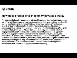 Understanding Professional Indemnity Coverage