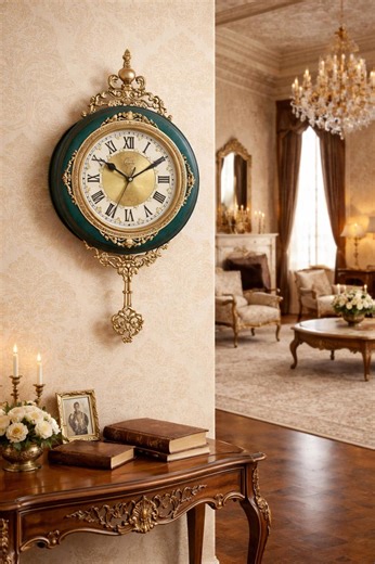 Elegant Retro European Wall Clock Silent Pendulum Living Room Art Decor - Etsy