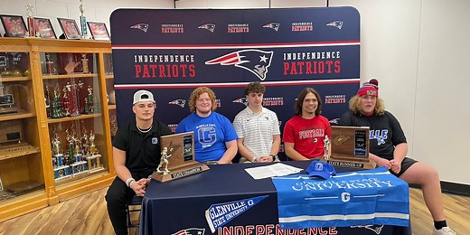 Five Independence Patriots sign their letters of intent to play college football