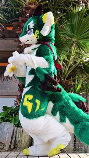 A Fursuit Dragon Takes a Walk on the Beach