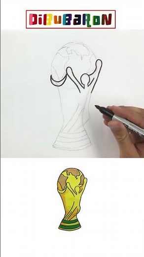 Dibujando la copa del mundo | Dibujos faciles