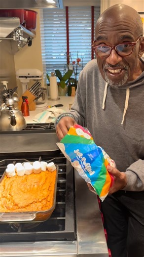 Al Roker on Instagram: "The Roker family has been making our Sweet Potatoes Poon recipe for decades! And you absolutely have to top it with broiled marshmallows. My mom’s favorite was @kraftjetpuffed and as kid’s our favorite thing to do was distract her until they got burnt and crispy 😂🔥 Watch @ouichefroker and I whip up the delicious holiday dish, plus a bonus review from our favorite little critic. Full recipe in AL ROKER’S RECIPES TO LIVE BY! See 🔗 in bio."