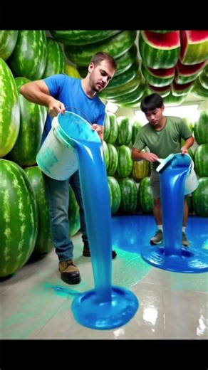 😳 Turning a Giant Watermelon Into a Secret Pool! 🍉🏊 #shorts #ytshorts