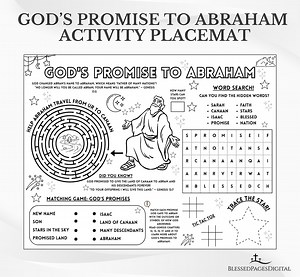 Abraham Bible Activity Placemat: Sunday School Coloring Page (PDF Download) - Etsy