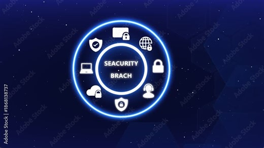 Cyber Security Breach Warning and Digital Data Leakage Alert Animation Concept