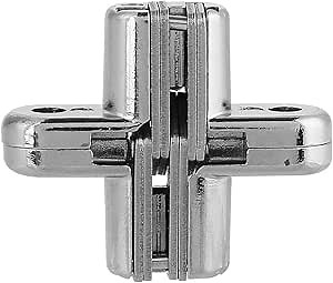 180 Degree Zinc Alloy Hidden Hinges Invisible Concealed Cross Door Hinge Easy Installation Furniture Cabinet Kit (S)