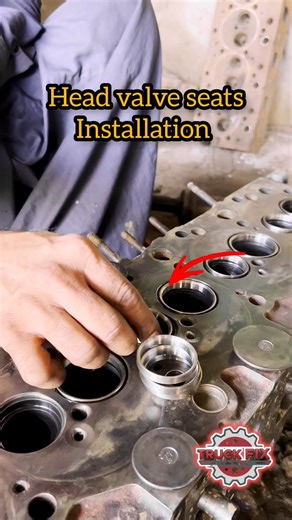 Head Valve Seat Fitting | Fast & Easy Method #engine #truck #mechanic #shortsfeed #valverepair#tools