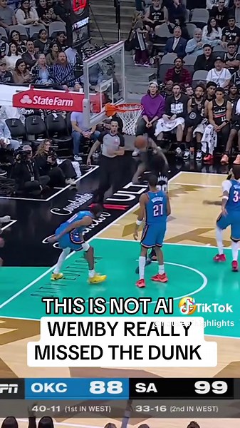 Victor Wembanyama's Unbelievable Dunk Miss