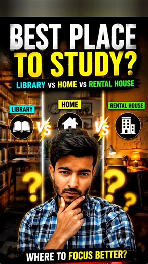 📚 Best Place to Study? | Library vs Home vs PG #shorts