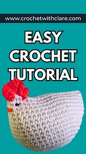 Crochet chicken video tutorial now available to watch on my YouTube Channel . . . #crochetchicken #crochetchickenpattern #crochettutorialforbeginners | Crochet with Clare