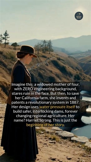 Harriet Strongs 1887 dam patent revolutionized California water management, transforming her fortunes during a period of agricultural growth. #history #construction #innovation #historicalfacts | Global Highlights