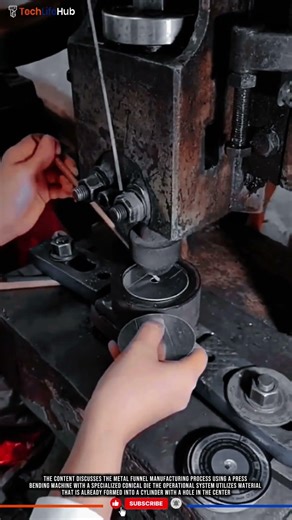 Innovation Funnel Forming: Conical Press Bending, Metal Sheet Expansion, Industrial Tech #tech