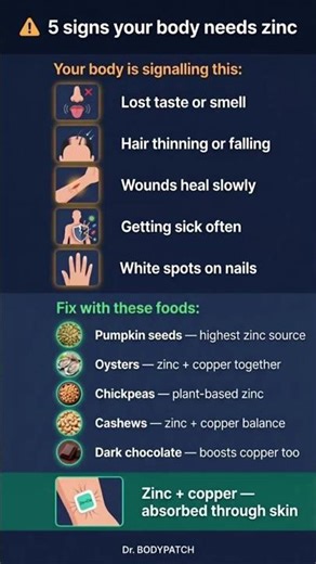 5 signs your body needs zinc now ⚠️ #healthtips #shorts #youtubeshorts