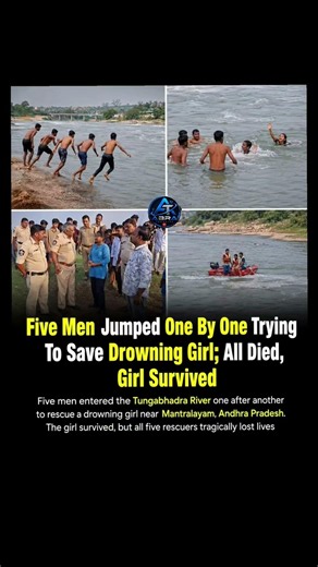 Tragic incident in Andhra pradesh: Five young man drowned in river while trying to save girl's life.
