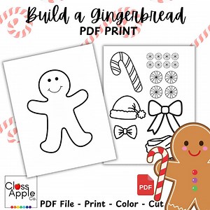 Build a Gingerbread Man Craft Printable | Christmas Classroom Craft | Cut and Paste Gingerbread | Holiday Party Activity | PDF Download - Etsy