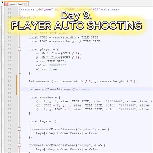 DAY 9 — PLAYER AUTO SHOOTING