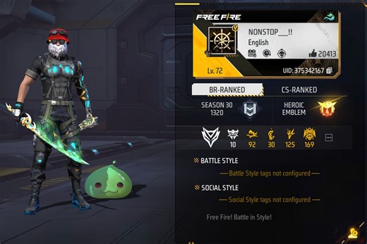 Nonstop Gaming's Free Fire MAX ID, headshots, K/D ratio, guild, YouTube income, and more in October 2022