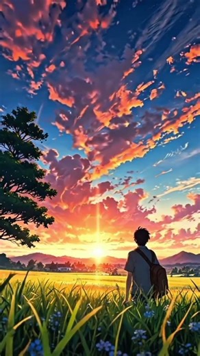 Peaceful Anime Sunset 🌇 | Calm & Emotional Vibes #emotional