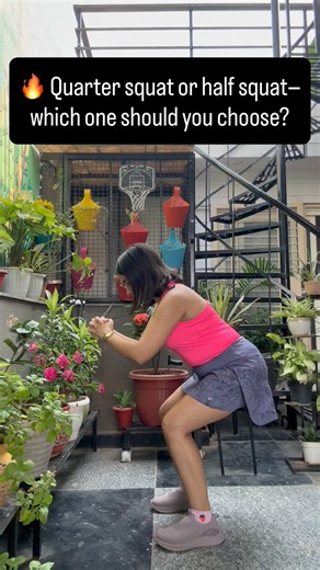 🏋️ Quarter or half squat? 💪#squat #kneepain #physiotips #shorts #physiotherapy #homeexercise