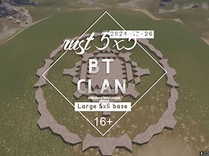 RUST大型5X5基地 城墙 8分领 16 成员防守房