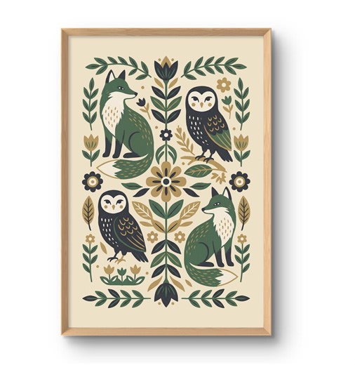 Scandinavian Owl Fox Print, Nordic Nursery Art (digital Download) - Etsy