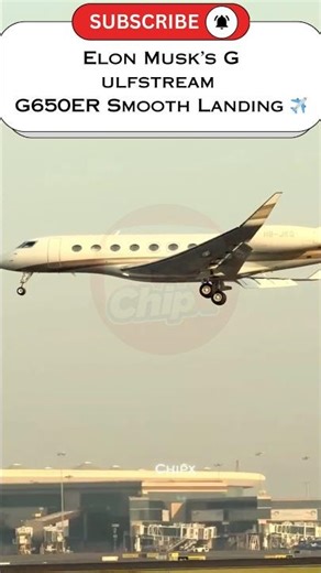 Elon Musk’s Gulfstream G650ER Smooth Landing ✈️#GulfstreamG650ER #QatarExecutive #PrivateJet #Bus