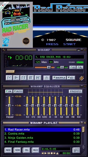 The perfect combination from 80s and 90s: Winamp Rad Racer, a classic Nintendo NES music. What was the best video game music from that era? #80s #90s #nostalgia #winamp #nintendo | My Very Old Toys