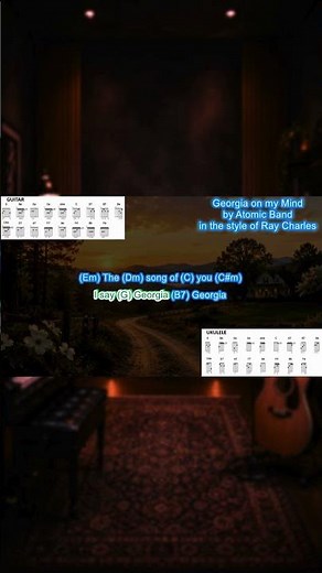 Georgia on my Mind WITH VOCALS play along with scrolling guitar chords and lyrics