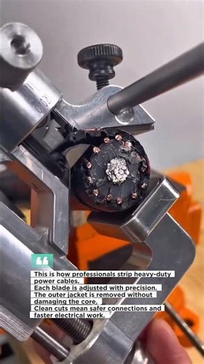 Perfect Cable Stripping for Heavy Power Lines #ElectricalWork #CableTools #USA