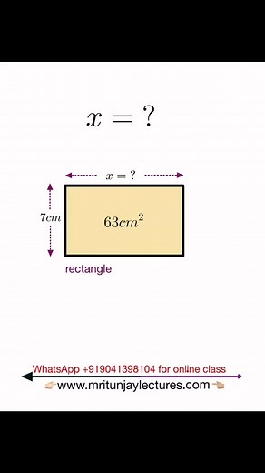 Find length x #maths #mritunjaylectures #class9th #ssccg #grade10students #tgtpgt #PGT #ssccgl #grade10students #grade9students #area #ssccgl #ssccgl2026 | Mritunjay Lectures