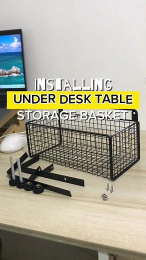 Under table storage cabinet cable management rack storage basket wire organizer for work desks or work area 👩🏻‍💻