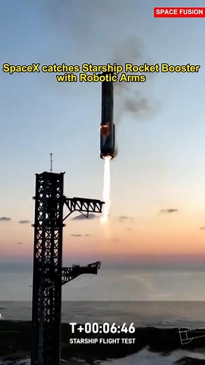 SPACE FUSION on Instagram: "In one of the most dramatic, high-risk space flights to date, SpaceX launched a gargantuan Super Heavy-Starship rocket on an unpiloted test flight Sunday and then used giant “mechazilla” mechanical arms on the pad gantry to pluck the descending first stage out of the sky in an unprecedented feat of engineering.. . Follow @space_fusion_9384 for more interesting space related content. . #spacex #elonmusk #starship #nasa #spacescience #astronomy #science #space #latest #