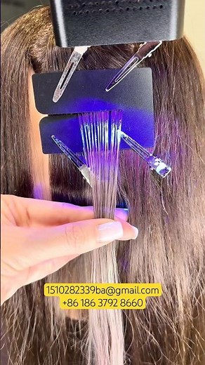 Resin glue and light technology makes hair extensions quick and easy; it's simply perfect;