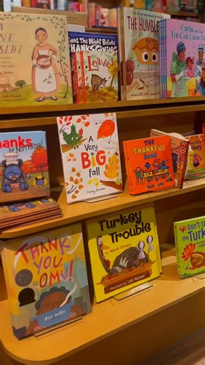 With 2 weeks to Thanksgiving, our book display is full of stories to feast on. Come pick up your next favorite for the family before the big day! 📚🍂 | Books Of Wonder