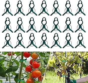 AIIONP 120 PCS Plant Support Clips Reusable Garden Clips, Secured Plastic Plant Clip for Climbing Plant Outdoor, Tomato Plant Support Fixing Vine Clips Plant Flower Gripper Clip Hanging Brackets