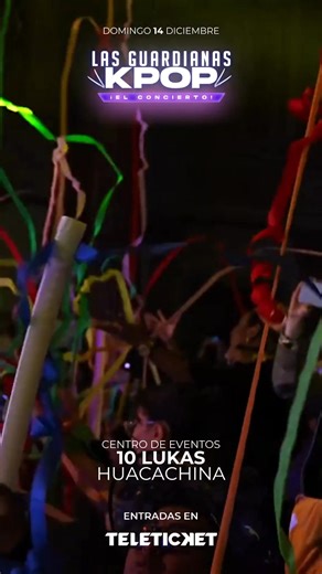 ¡LLEGA A ICA! 💥🇰🇷😍🇵🇪 ¡LAS GUARDIANAS KPOP llegan a ICA en su Tour por Latinoamérica, con una historia original inspirada en la fiebre mundial del momento junto a las canciones KPOP más escuchadas por millones en el mundo en un ESPECTACULAR CONCIERTO que nos hará vibrar en una experiencia única con una gran escenografía, impresionantes vestuarios e increíbles coreografías EN VIVO! ⚔️💜🇰🇷🔥 📅 Domingo 14 diciembre 🕐 Función: 5:00 pm 📍 Centro de eventos 10 LUKAS ICA 🎟️ Compra tus entrada
