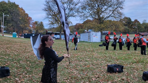 This will be the last post for the official Marching Band Season. In this post we see the students warming up before parading down to the field for the game. Our marching band shows up early, tunes and warms up, and runs the show prior to lining up. Their dedication proves itself each week as their show gets stronger every week. Congratulations to all of you and to the staff and boosters who stood beside them and supported them! It was a busy season and we should all be proud of these Dynamic Dy