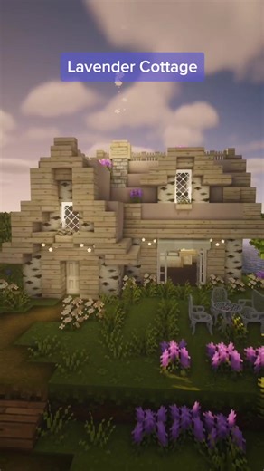Lavender Cottage Build in Minecraft | Mizuno's 16 Craft Texture Pack