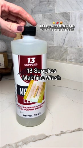 Machine cleaner from 13 supplies is a spring essential for getting our outdoor space ready for summer 👏🏼🌞🍔 #13supplies #machinewash #springcleaning #patioseason