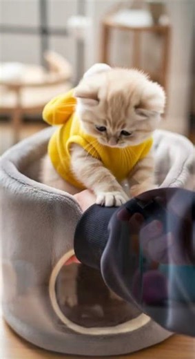 The kitten leap towards you😻💕 Watch this adorable jump in slow motion #cats #cute #pets