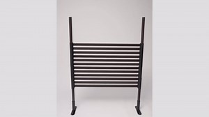 Decorative Privacy Screen with Stand, 43.3" W x 71" H Overall, Metal Privacy Fence Panels for Outside Patio, PE-Coated Steel Pipe and Slats, Freestanding Privacy Screen for Deck Balcony Patio