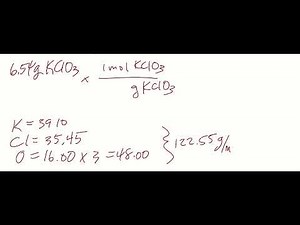 15. Stoichiometry | Molecules of oxygen produced decomposition of 6.54 g potassium chlorate (KClO3)