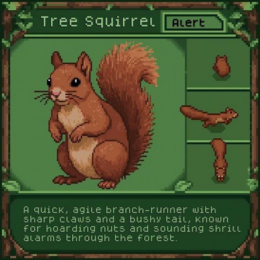 Squirrel Animated Pixel Art