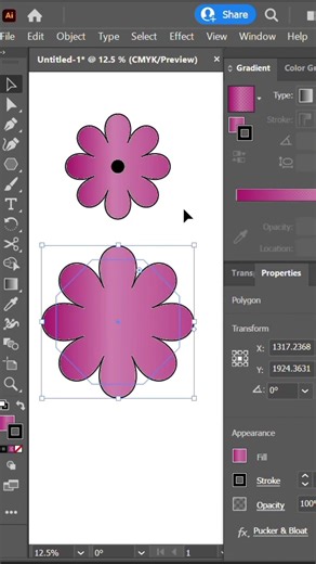 Make a Beautiful Flower in 30 Seconds | Illustrator Short