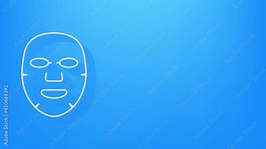 Facial mask flat icon. Medicine, cosmetology and health care. Motion graphics.